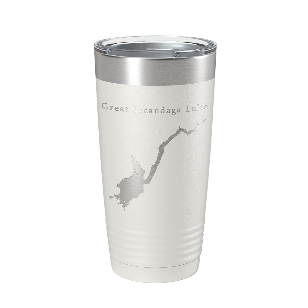 Great Sacandaga Lake Map Tumbler Travel Mug Insulated Laser Engraved Coffee Cup New York 20 oz