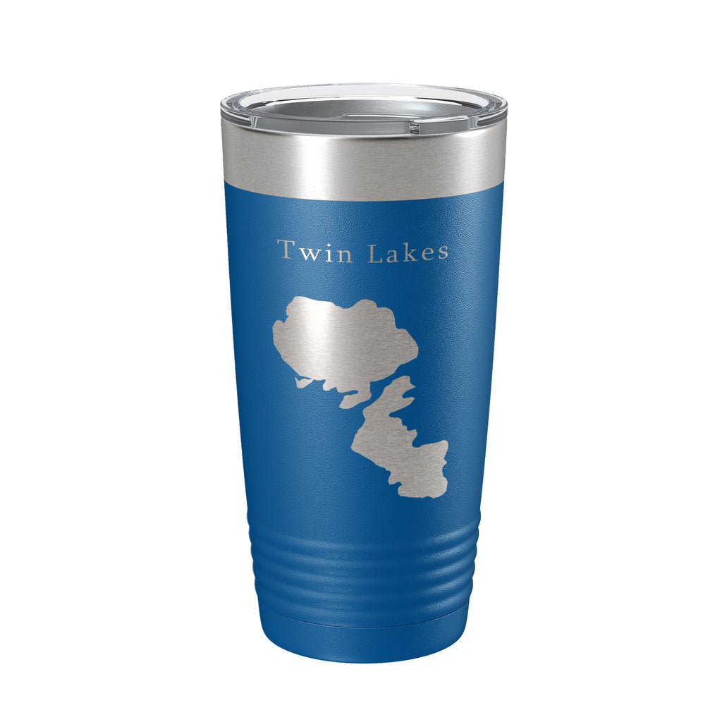 Twin Lakes Map Tumbler Travel Mug Insulated Laser Engraved Coffee Cup Idaho 20 oz