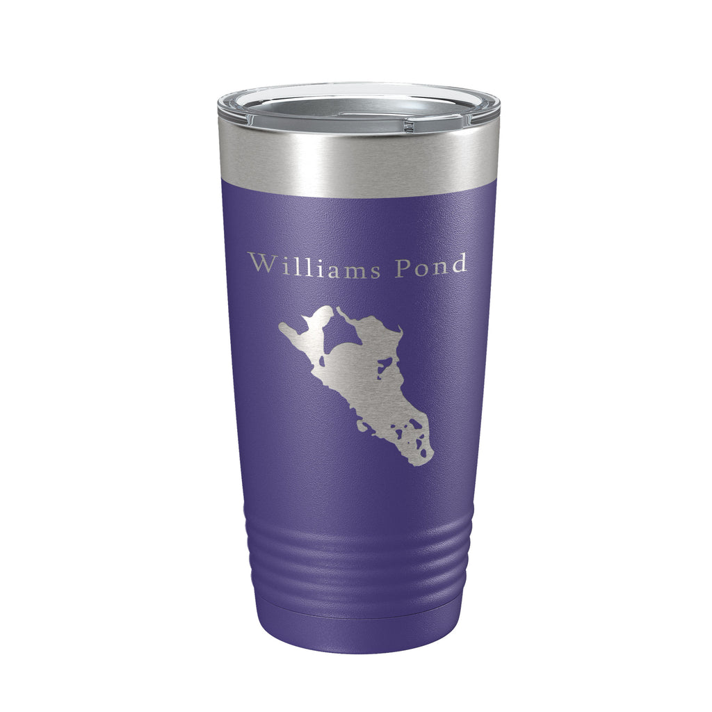 Williams Pond Tumbler Lake Map Travel Mug Insulated Laser Engraved Coffee Cup Connecticut 20 oz