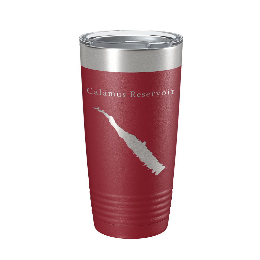 Calamus Reservoir Tumbler Lake Map Travel Mug Insulated Laser Engraved Coffee Cup Nebraska 20 oz