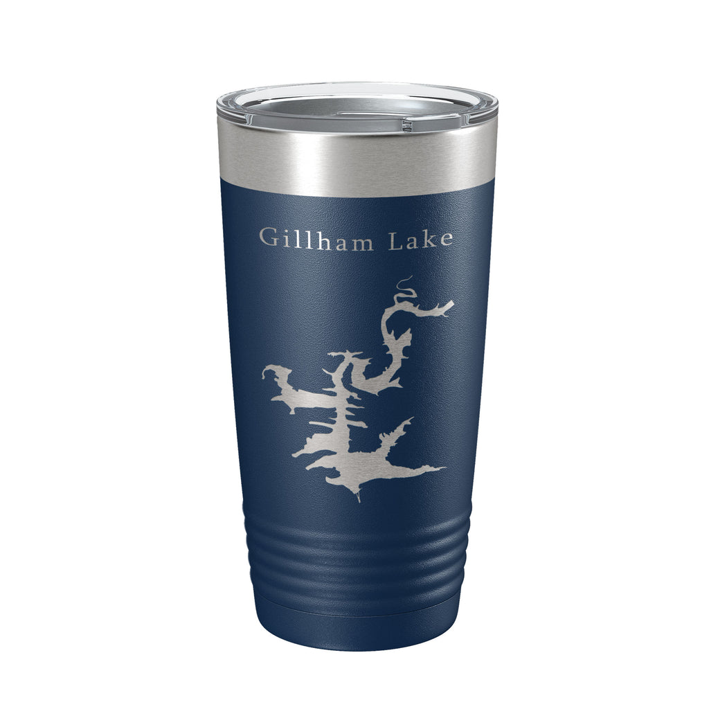 Gillham Lake Map Tumbler Travel Mug Insulated Laser Engraved Coffee Cup Arkansas 20 oz