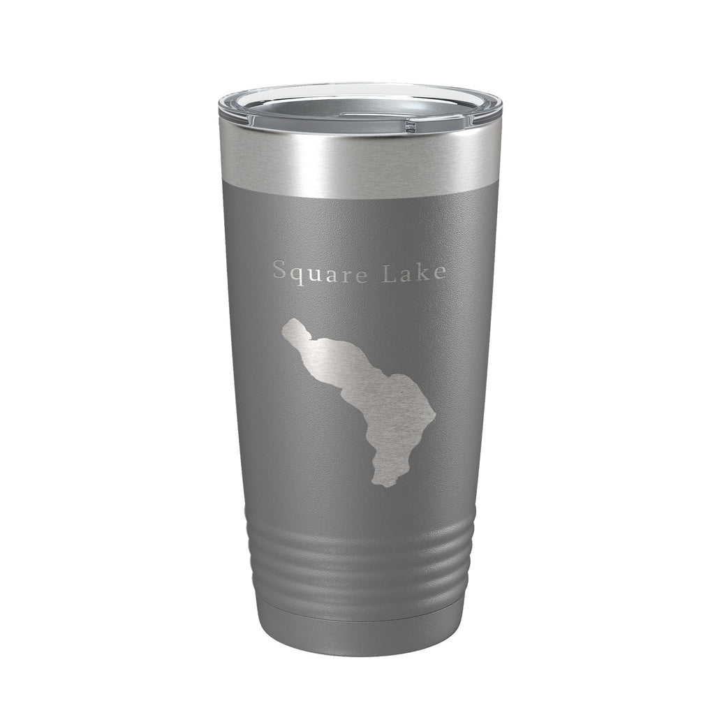 Square Lake Map Tumbler Travel Mug Insulated Laser Engraved Coffee Cup Maine 20 oz