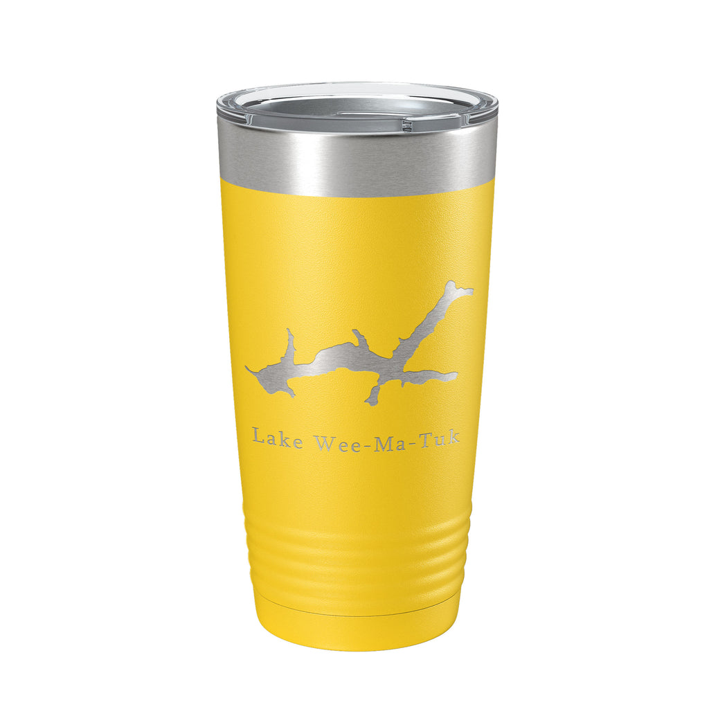 Lake Wee-Ma-Tuk Map Tumbler Travel Mug Insulated Laser Engraved Coffee Cup Illinois 20 oz