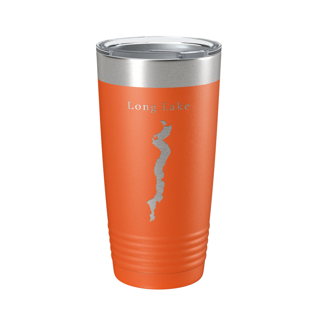 Long Lake Map Tumbler Travel Mug Insulated Laser Engraved Coffee Cup Minnesota 20 oz