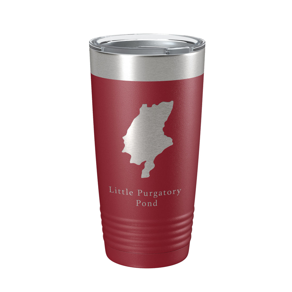 Little Purgatory Pond Tumbler Lake Map Travel Mug Insulated Laser Engraved Coffee Cup Maine 20 oz