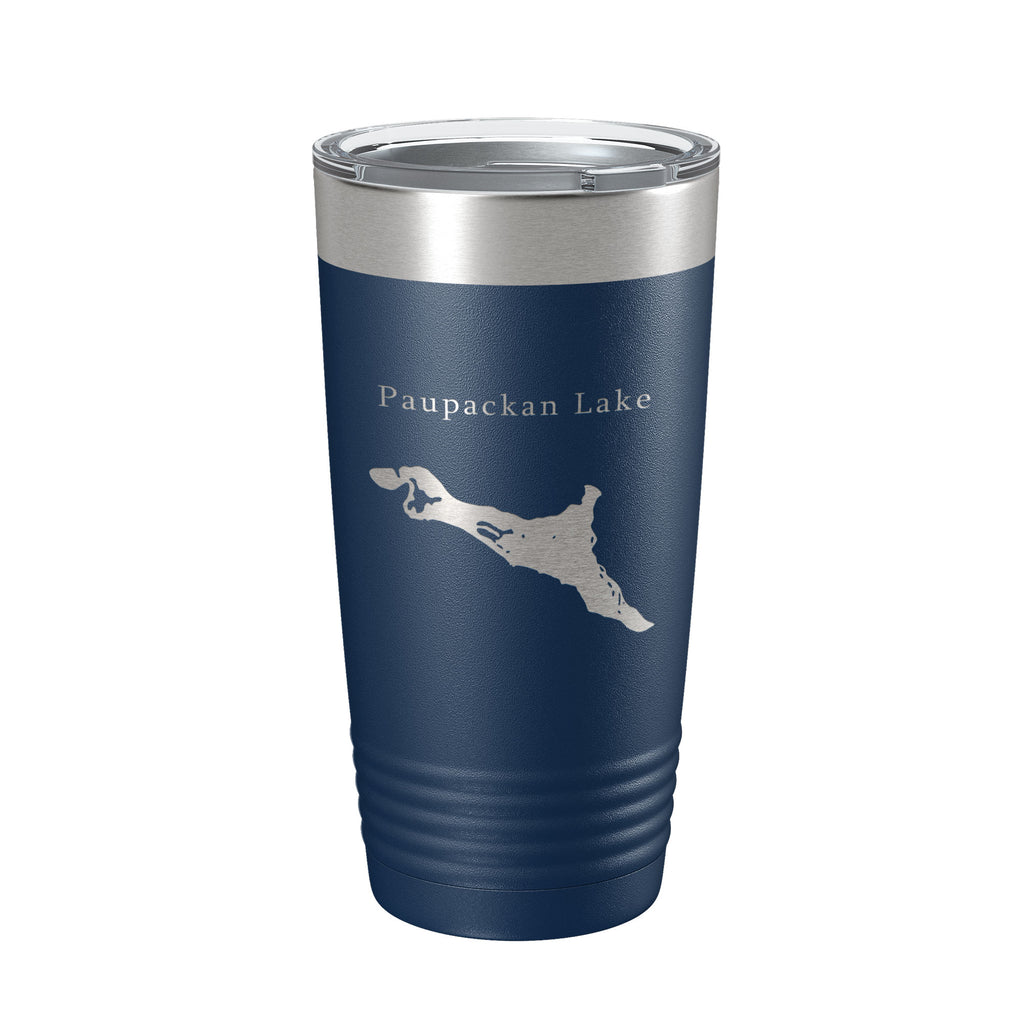 Paupackan Lake Map Tumbler Travel Mug Insulated Laser Engraved Coffee Cup Pennsylvania 20 oz