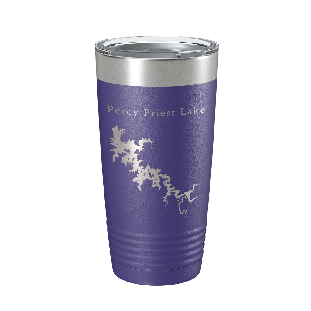 Percy Priest Lake Map Tumbler Travel Mug Insulated Laser Engraved Coffee Cup Tennessee 20 oz