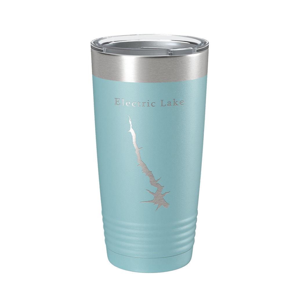 Electric Lake Map Tumbler Travel Mug Insulated Laser Engraved Coffee Cup Utah 20 oz