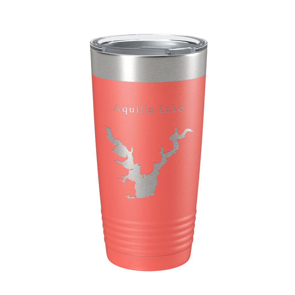 Aquilla Lake Map Tumbler Travel Mug Insulated Laser Engraved Coffee Cup Texas 20 oz