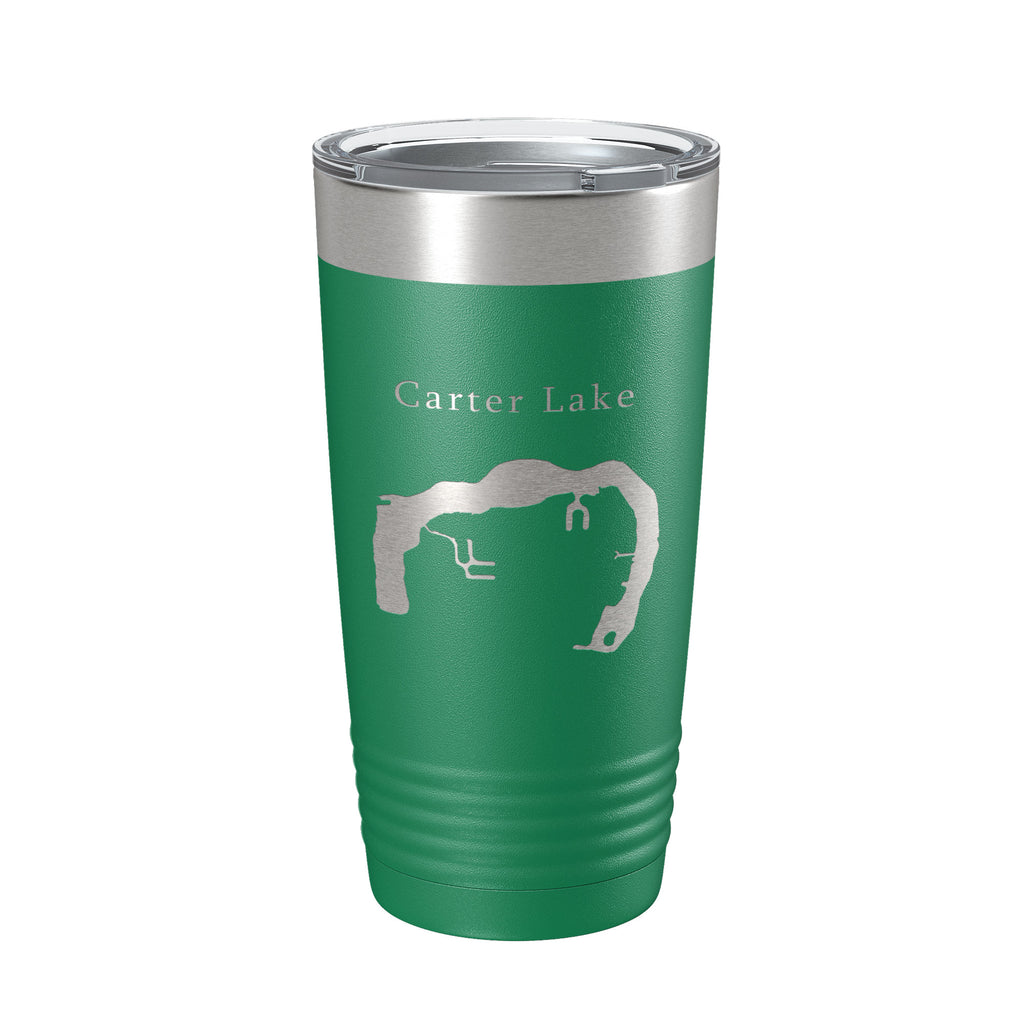 Carter Lake Map Tumbler Travel Mug Insulated Laser Engraved Coffee Cup Iowa Omaha Nebraska 20 oz