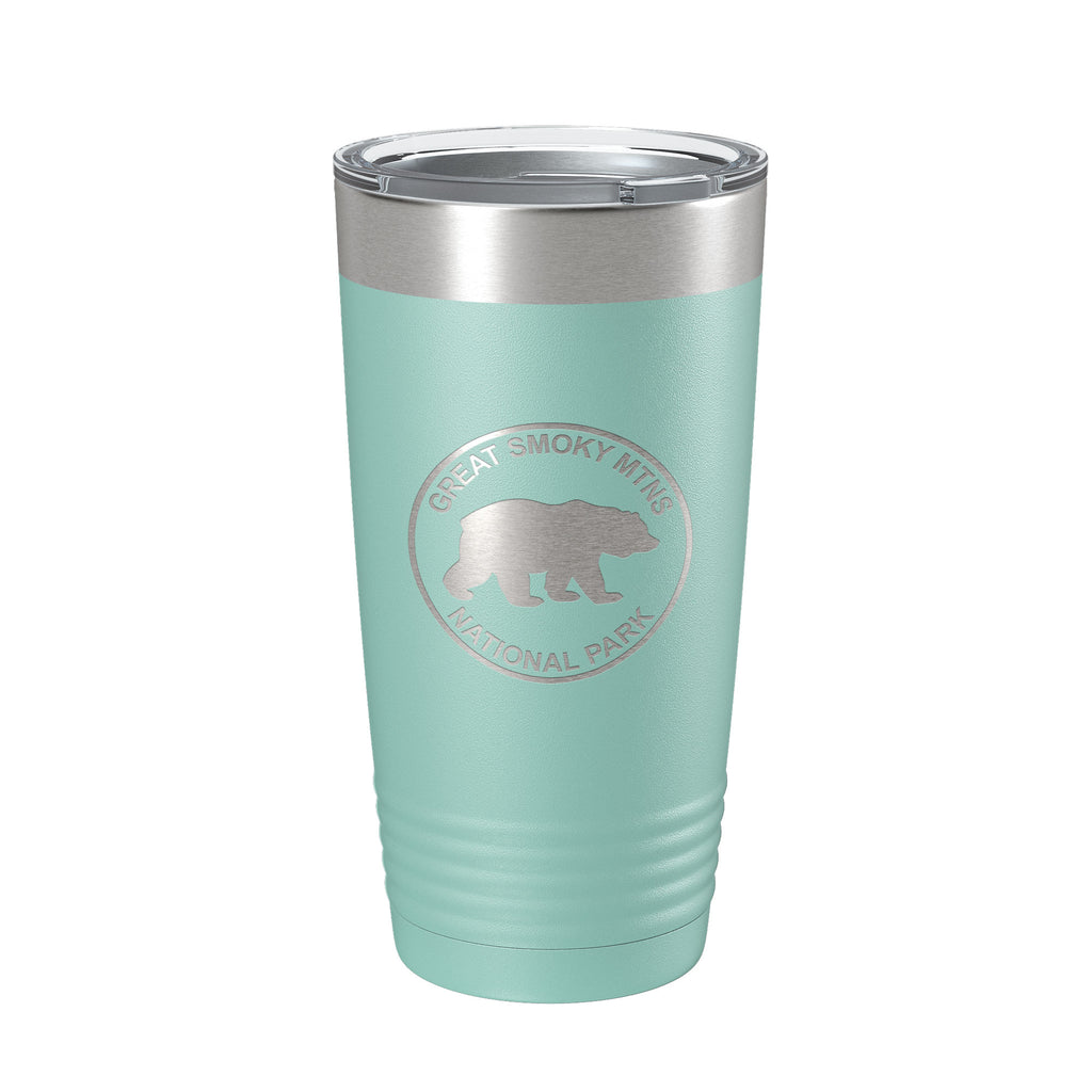 Smokies Bear Tumbler Great Smoky Mountains National Park Travel Mug Insulated Laser Engraved Coffee Cup Gatlinburg Pigeon Forge Townsend GSMNP 20 oz