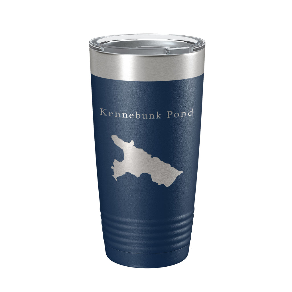 Kennebunk Pond Tumbler Lake Map Travel Mug Insulated Laser Engraved Coffee Cup Maine 20 oz