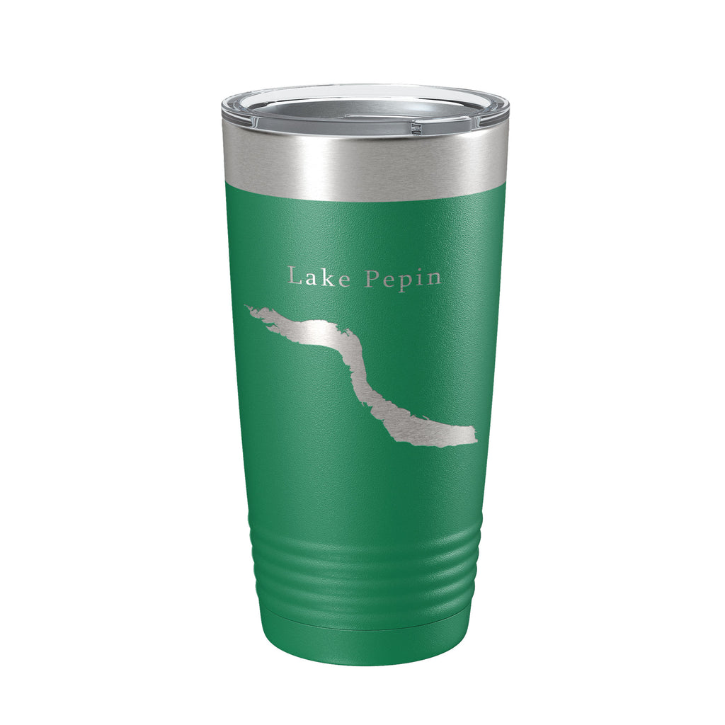 Lake Pepin Map Tumbler Travel Mug Insulated Laser Engraved Coffee Cup Minnesota Wisconsin 20 oz