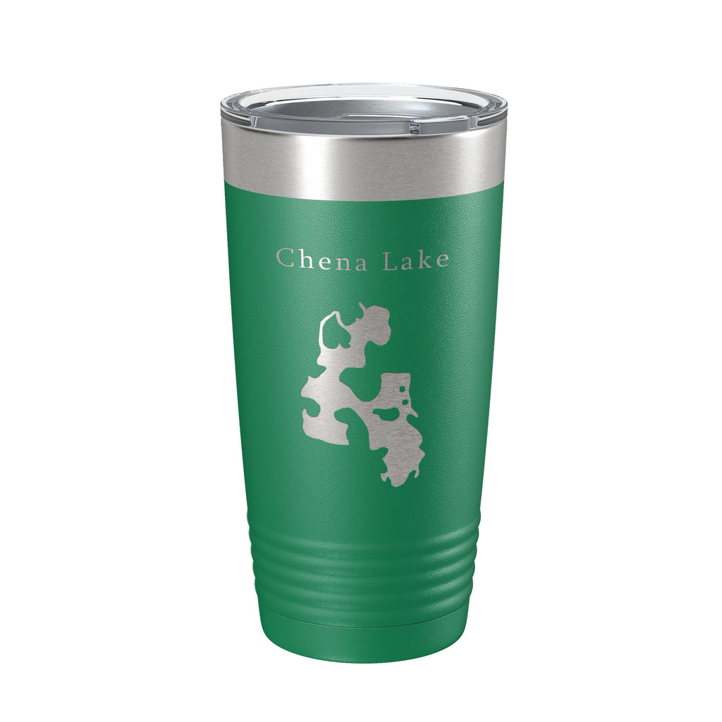 Chena Lake Map Tumbler Travel Mug Insulated Laser Engraved Coffee Cup Alaska 20 oz