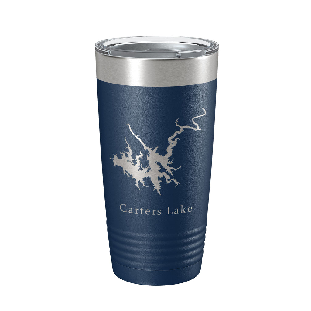 Carters Lake Map Tumbler Travel Mug Insulated Laser Engraved Coffee Cup Georgia 20 oz