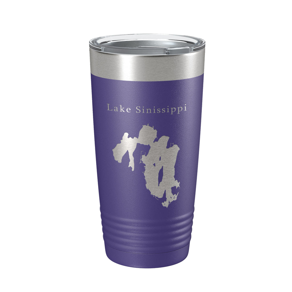 Lake Sinissippi Map Tumbler Travel Mug Insulated Laser Engraved Coffee Cup Wisconsin 20 oz