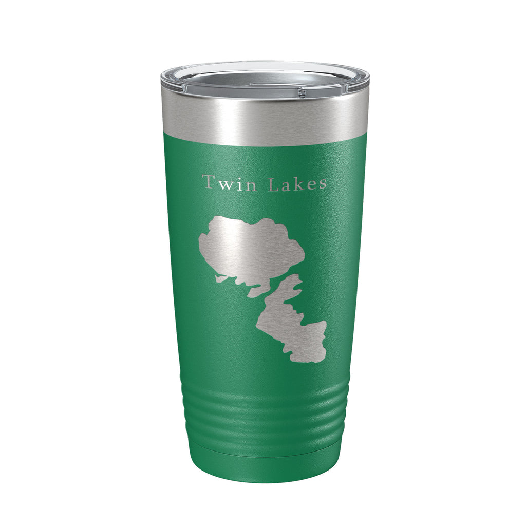 Twin Lakes Map Tumbler Travel Mug Insulated Laser Engraved Coffee Cup Idaho 20 oz