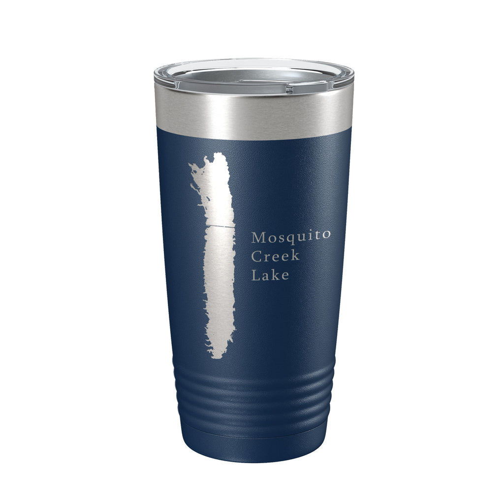 Mosquito Creek Lake Map Tumbler Travel Mug Insulated Laser Engraved Coffee Cup Ohio 20 oz