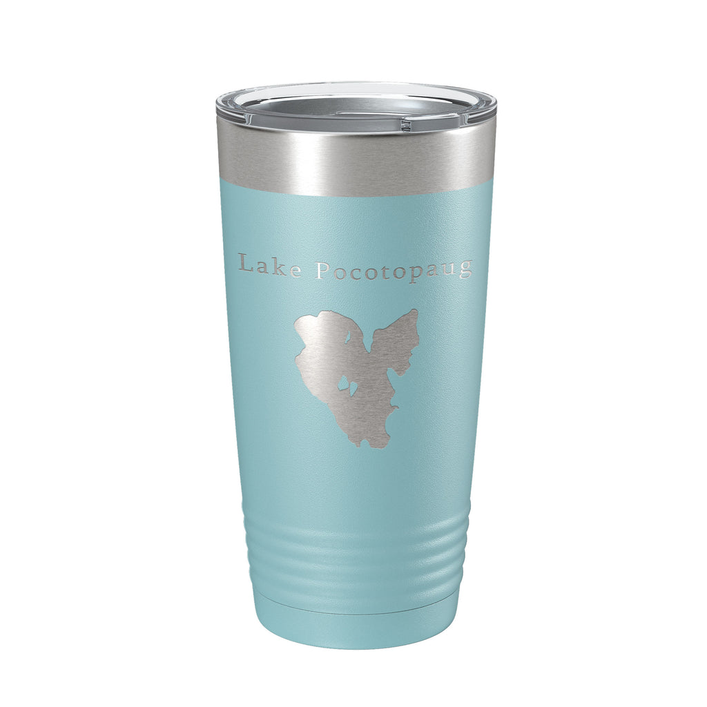 Lake Pocotopaug Map Tumbler Travel Mug Insulated Laser Engraved Coffee Cup Connecticut 20 oz