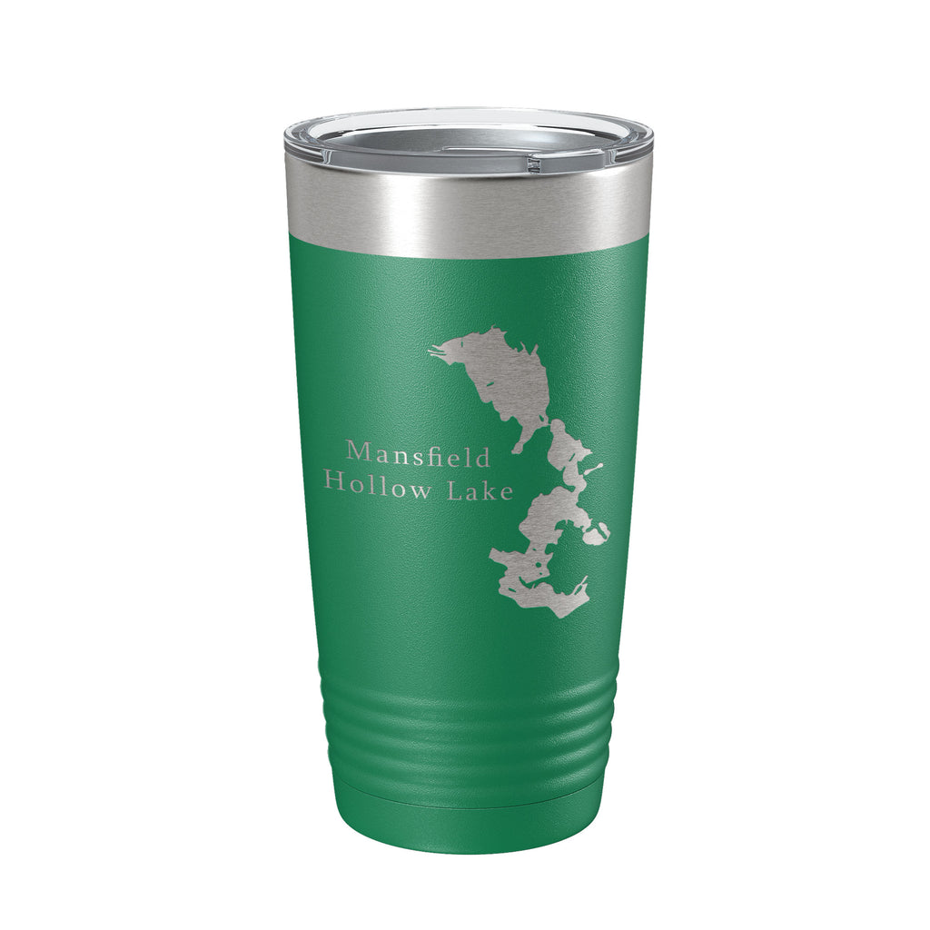 Mansfield Hollow Lake Map Tumbler Travel Mug Insulated Laser Engraved Coffee Cup Connecticut 20 oz