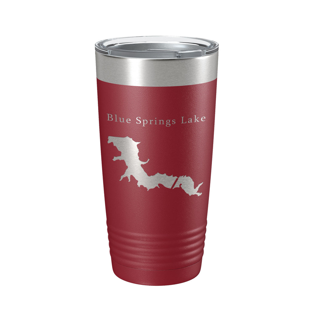 Blue Springs Lake Map Tumbler Travel Mug Insulated Laser Engraved Coffee Cup Missouri 20 oz