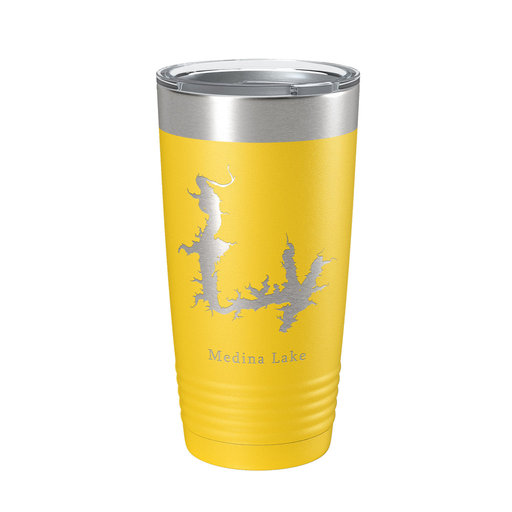 Medina Lake Map Tumbler Travel Mug Insulated Laser Engraved Coffee Cup Texas 20 oz