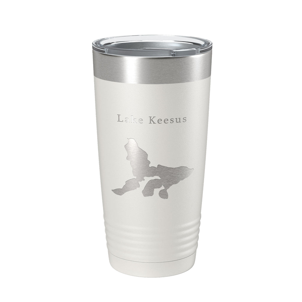 Lake Keesus Map Tumbler Travel Mug Insulated Laser Engraved Coffee Cup Wisconsin 20 oz