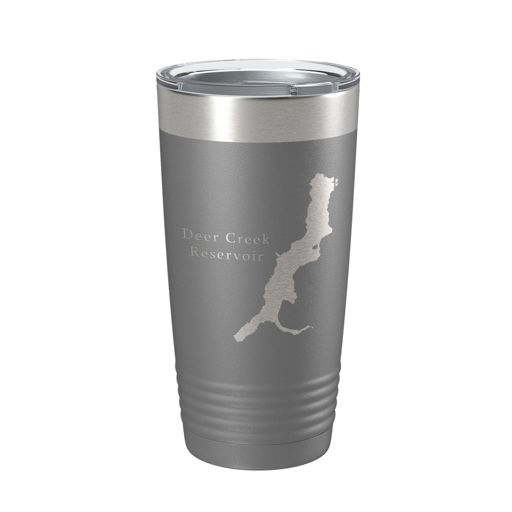 Deer Creek Reservoir Tumbler Lake Map Travel Mug Insulated Laser Engraved Coffee Cup Utah 20 oz