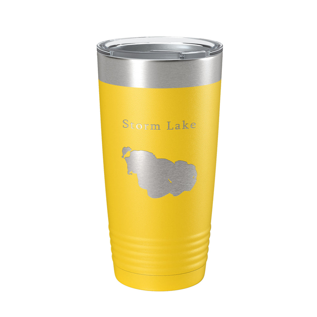 Storm Lake Map Tumbler Travel Mug Insulated Laser Engraved Coffee Cup Iowa 20 oz