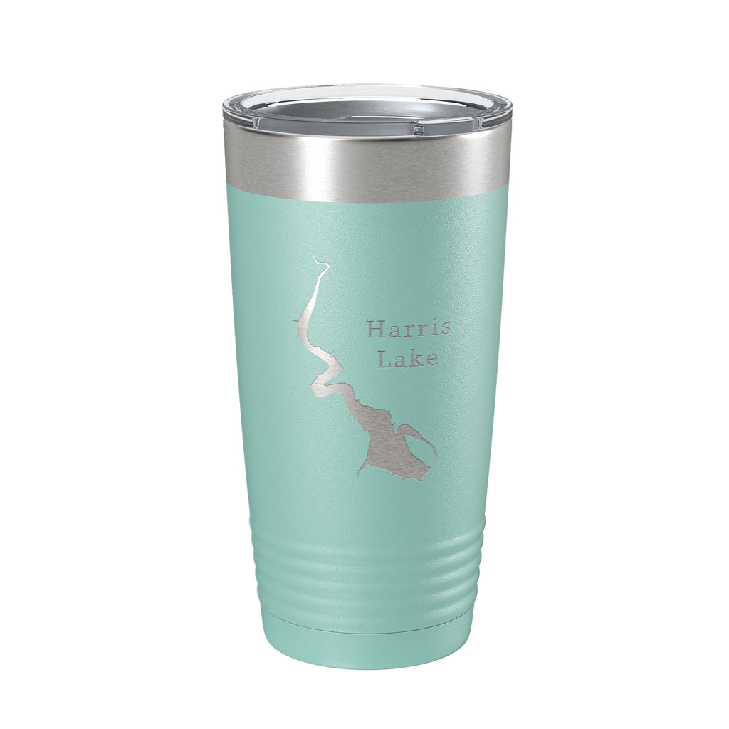 Harris Lake Map Tumbler Travel Mug Insulated Laser Engraved Coffee Cup Alabama 20 oz