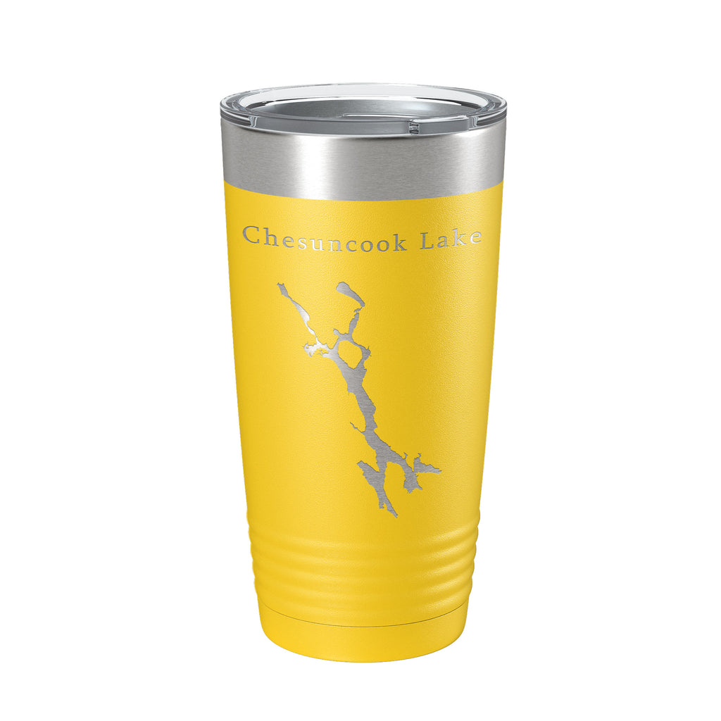 Chesuncook Lake Map Tumbler Travel Mug Insulated Laser Engraved Coffee Cup Maine 20 oz