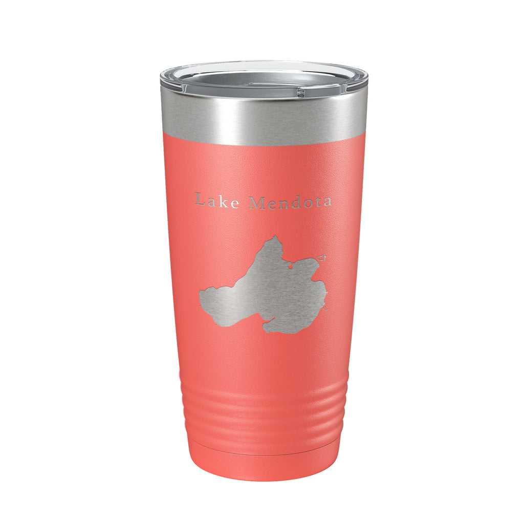 Lake Mendota Map Tumbler Travel Mug Insulated Laser Engraved Coffee Cup Wisconsin 20 oz