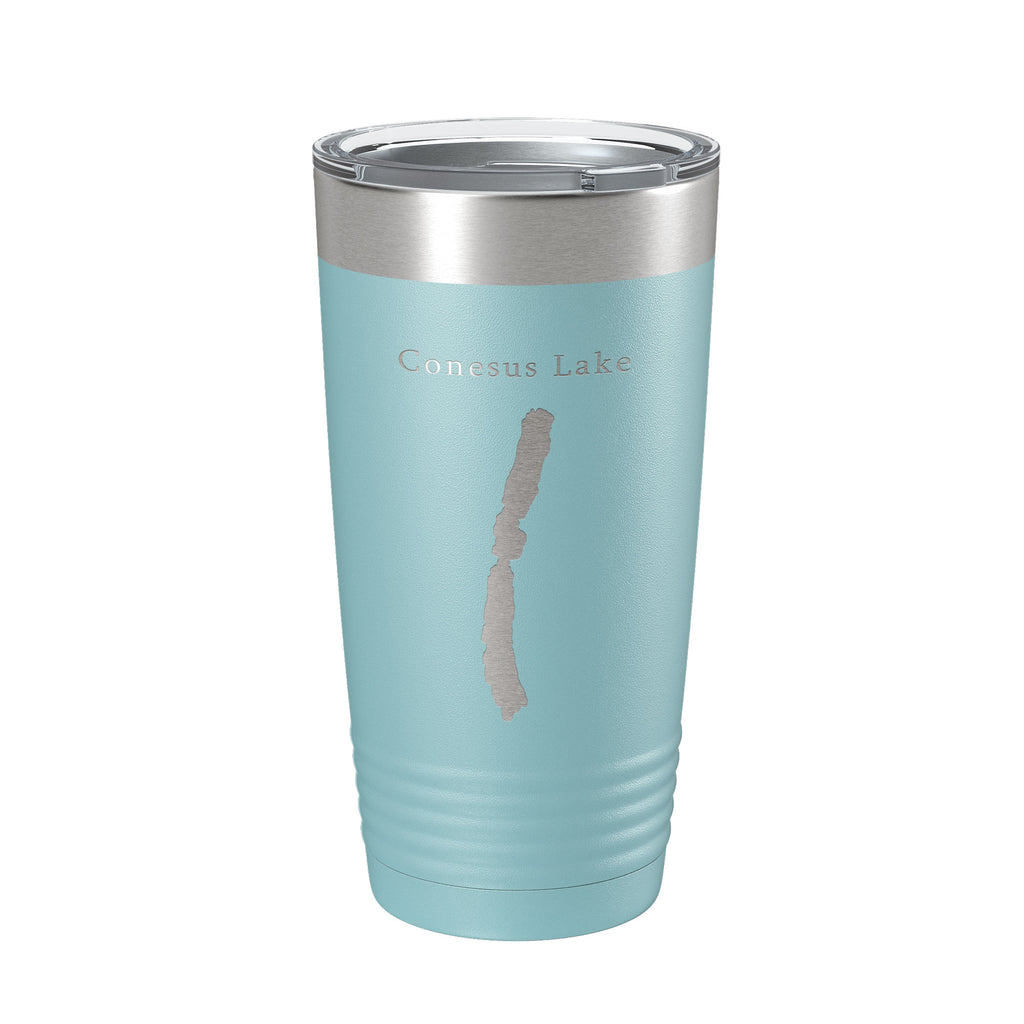 Conesus Lake Map Tumbler Travel Mug Insulated Laser Engraved Coffee Cup New York 20 oz