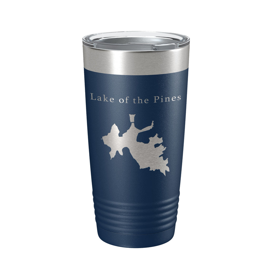 Lake of the Pines Map Tumbler Travel Mug Insulated Laser Engraved Coffee Cup California 20 oz