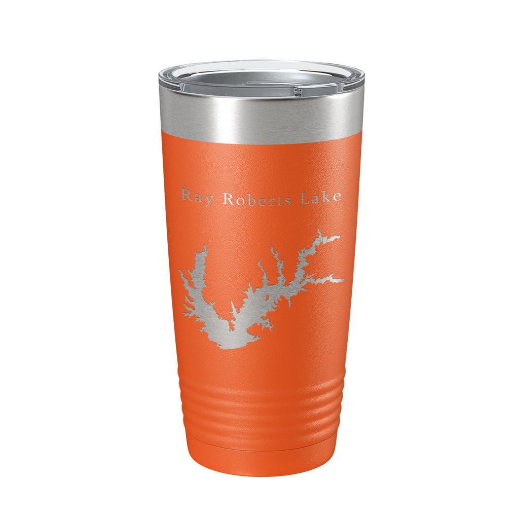 Ray Roberts Lake Map Tumbler Travel Mug Insulated Laser Engraved Coffee Cup Texas 20 oz