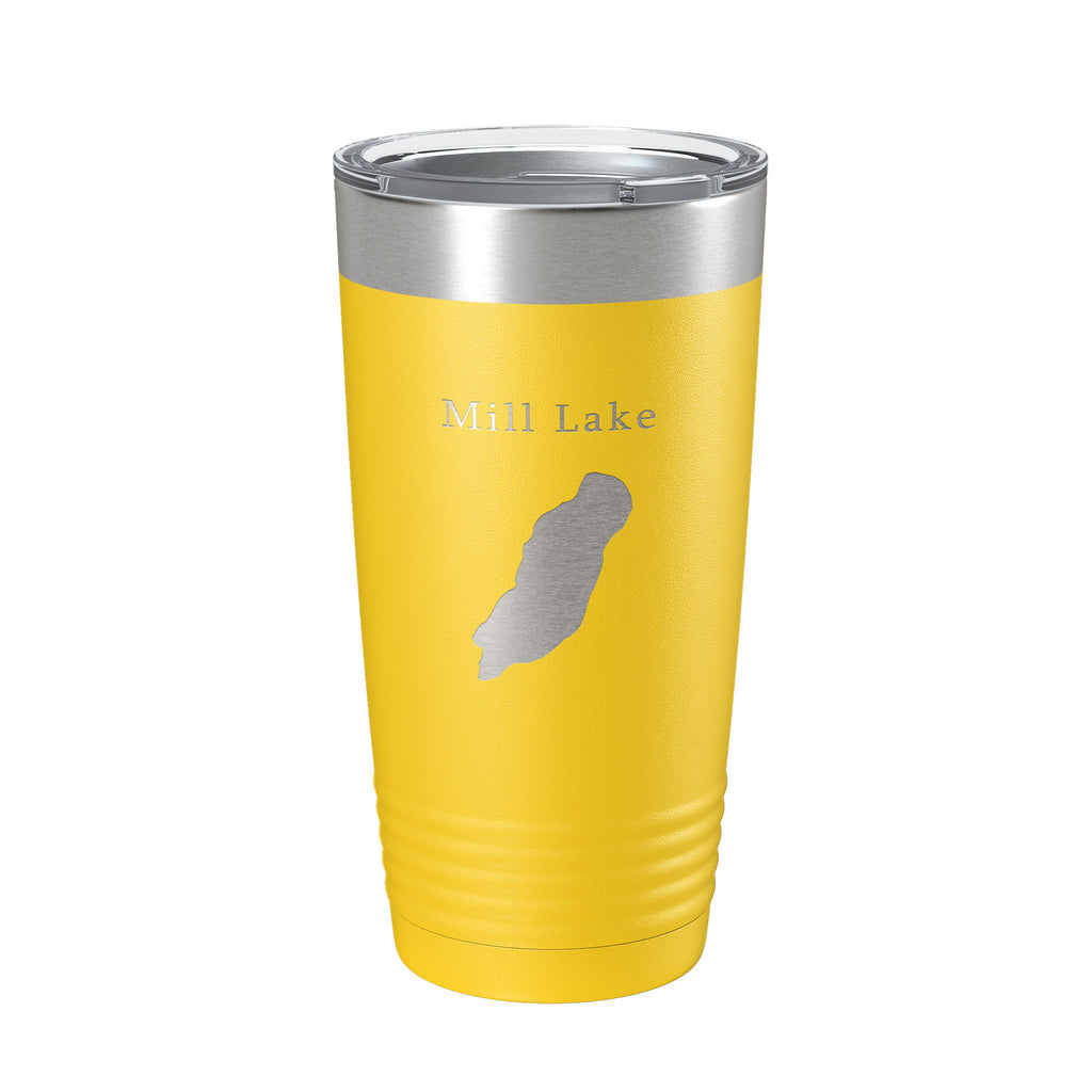 Mill Lake Map Tumbler Travel Mug Insulated Laser Engraved Coffee Cup Michigan 20 oz