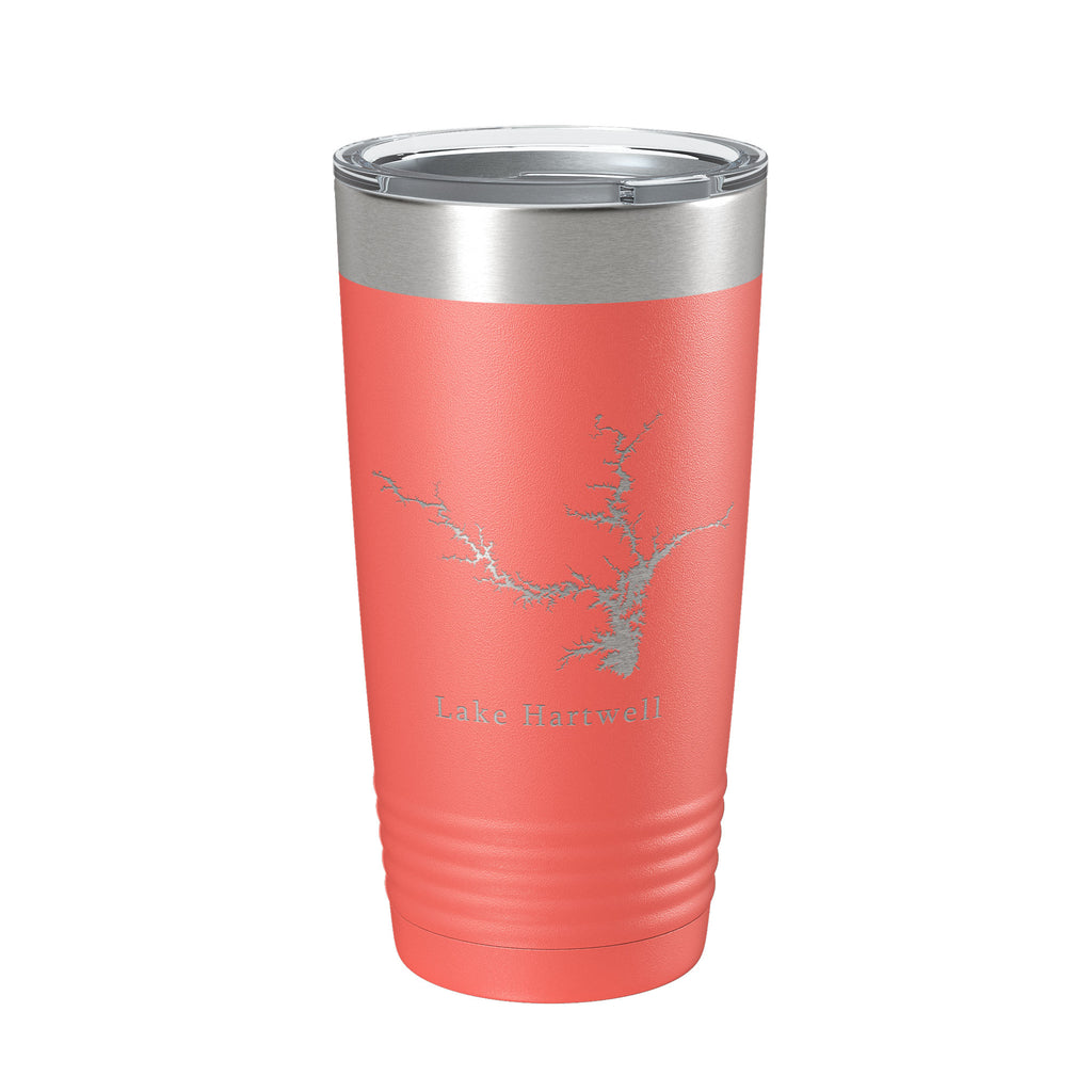 Lake Hartwell Map Tumbler Travel Mug Insulated Laser Engraved Coffee Cup Georgia South Carolina 20 oz