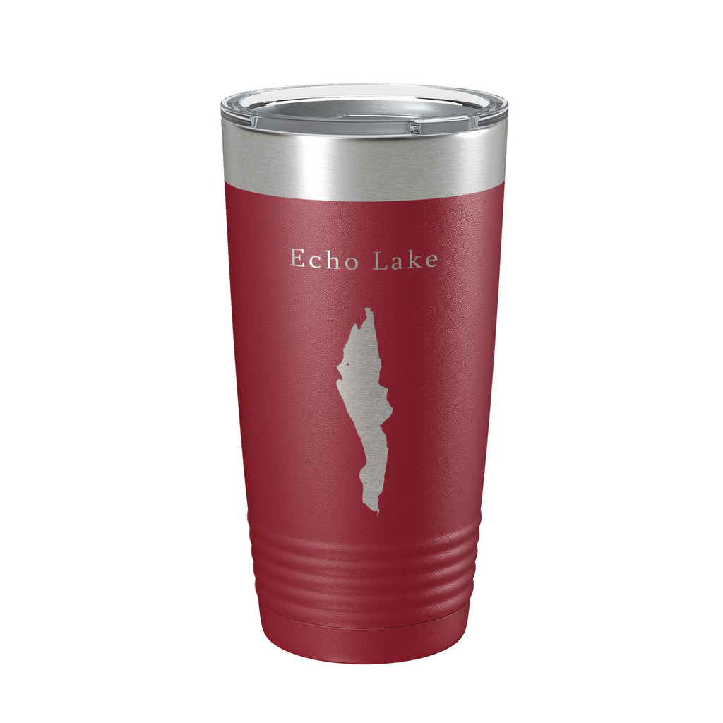 Echo Lake Map Tumbler Travel Mug Insulated Laser Engraved Coffee Cup Acadia Maine 20 oz