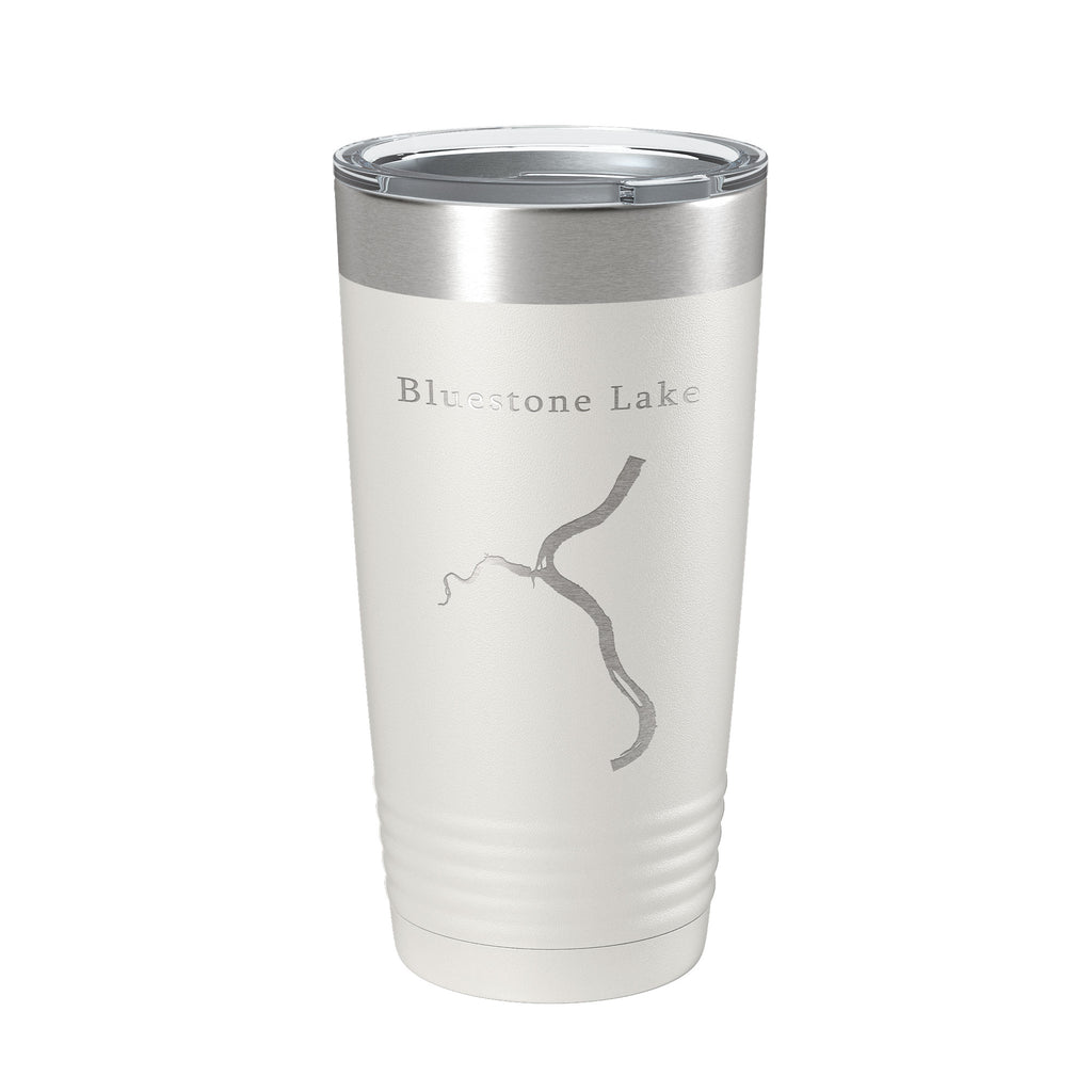 Bluestone Lake New River Map Tumbler Travel Mug Insulated Laser Engraved Coffee Cup West Virginia 20 oz