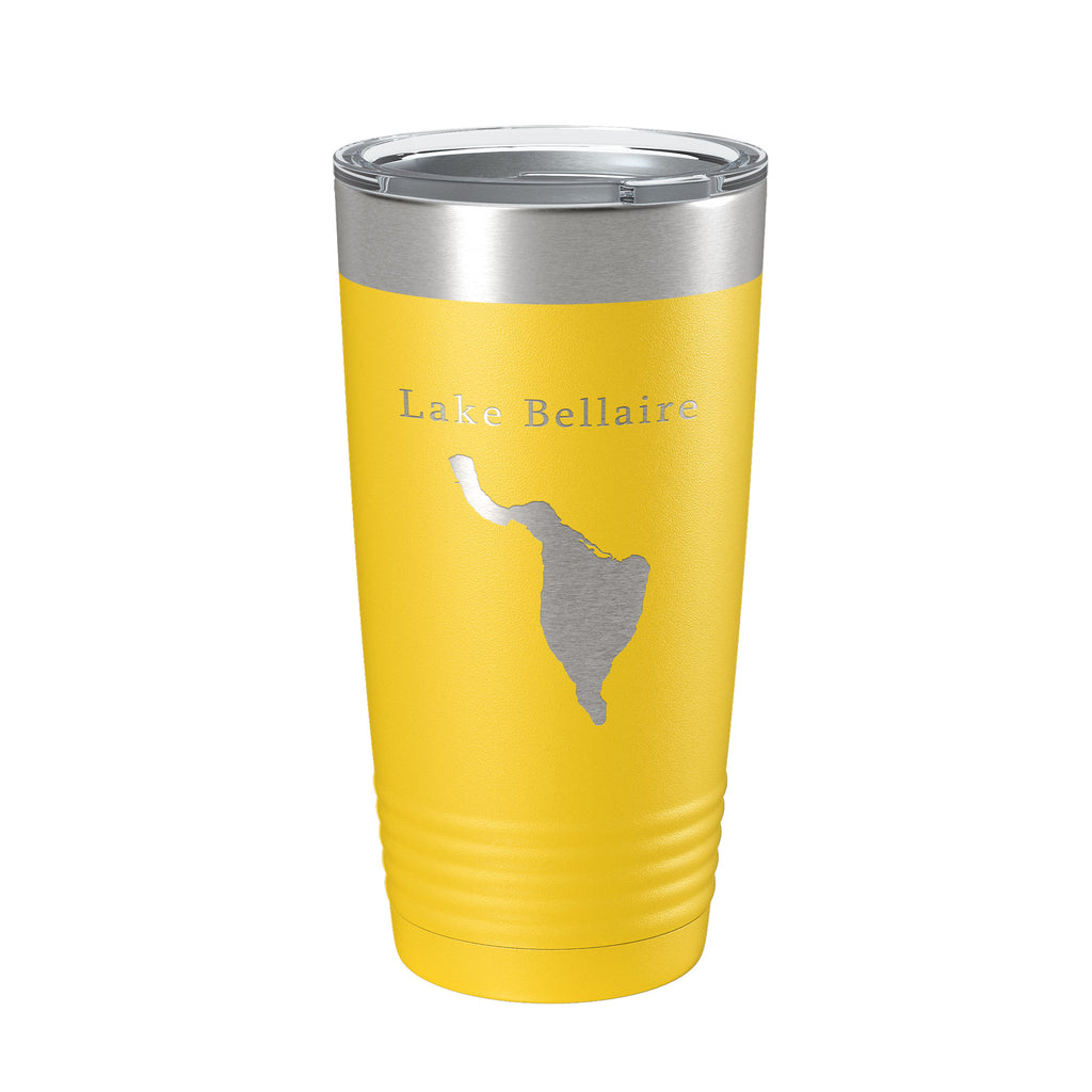 Lake Bellaire Map Tumbler Travel Mug Insulated Laser Engraved Coffee Cup Michigan 20 oz