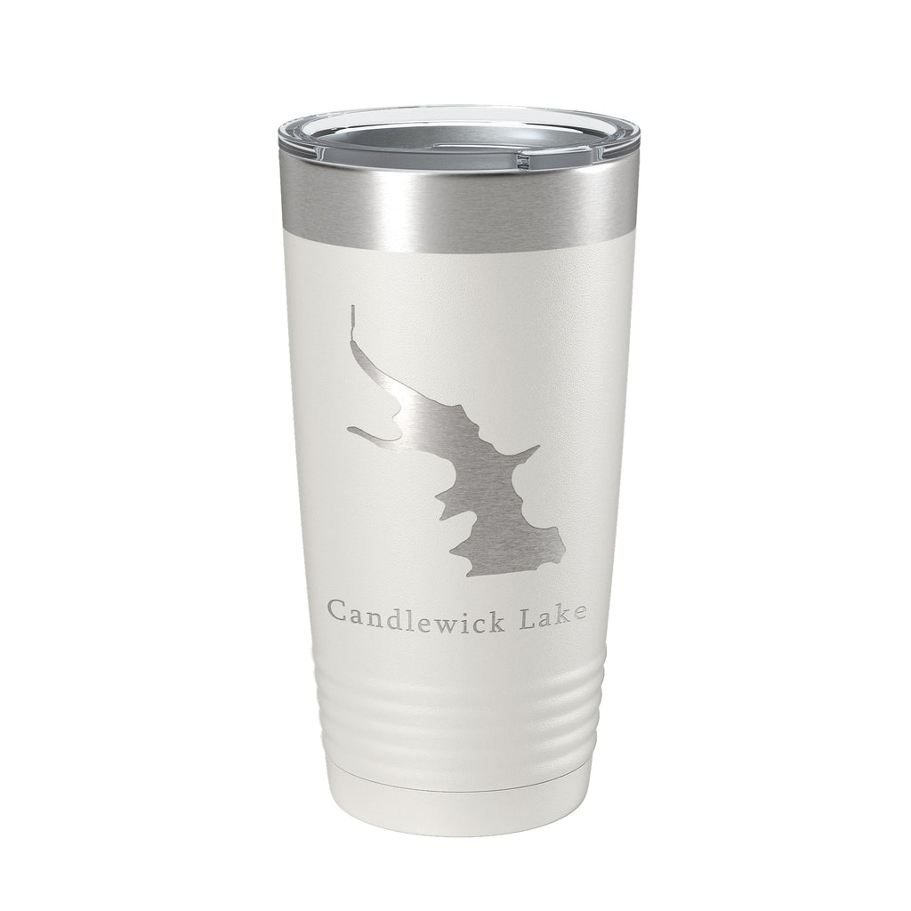 Candlewick Lake Map Tumbler Travel Mug Insulated Laser Engraved Coffee Cup Illinois 20 oz