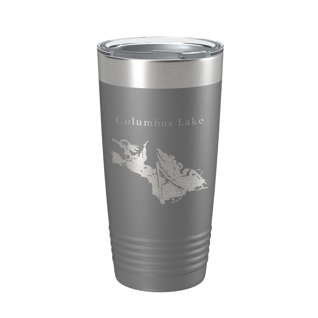 Columbus Lake Map Tumbler Travel Mug Insulated Laser Engraved Coffee Cup Mississippi 20 oz