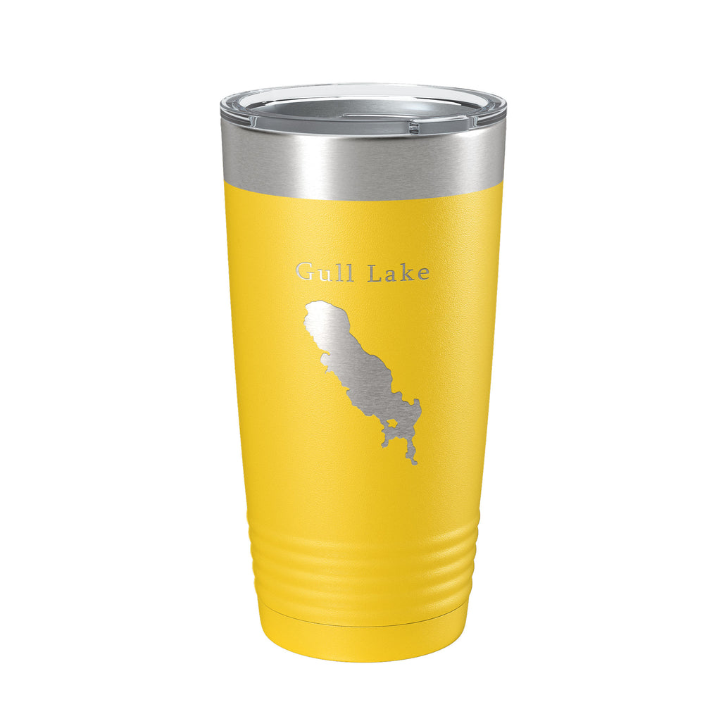 Gull Lake Map Tumbler Travel Mug Insulated Laser Engraved Coffee Cup Michigan 20 oz