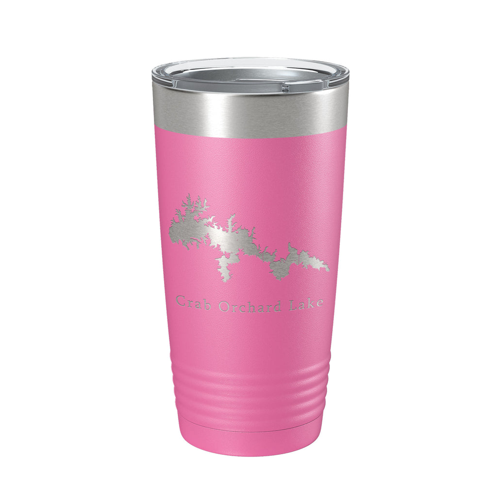 Crab Orchard Lake Map Tumbler Travel Mug Insulated Laser Engraved Coffee Cup Illinois 20 oz