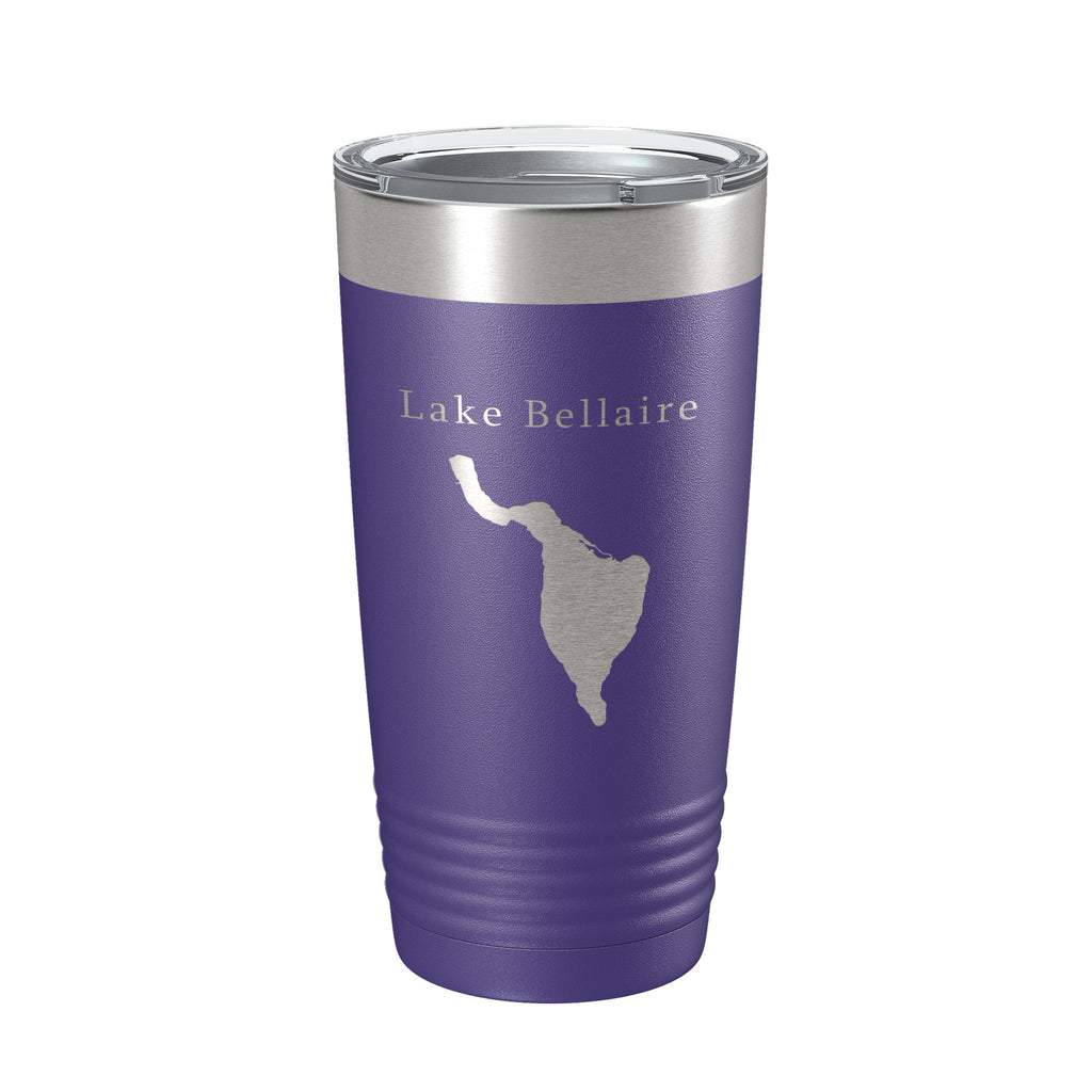 Lake Bellaire Map Tumbler Travel Mug Insulated Laser Engraved Coffee Cup Michigan 20 oz