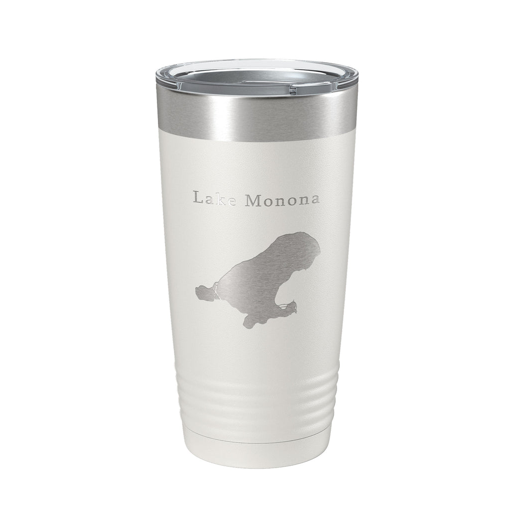 Lake Monona Map Tumbler Travel Mug Insulated Laser Engraved Coffee Cup Wisconsin 20 oz