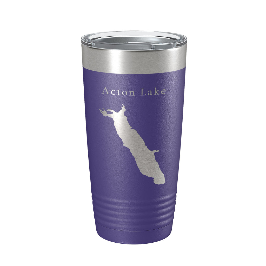 Acton Lake Hueston Woods Map Tumbler Travel Mug Insulated Laser Engraved Coffee Cup Ohio 20 oz