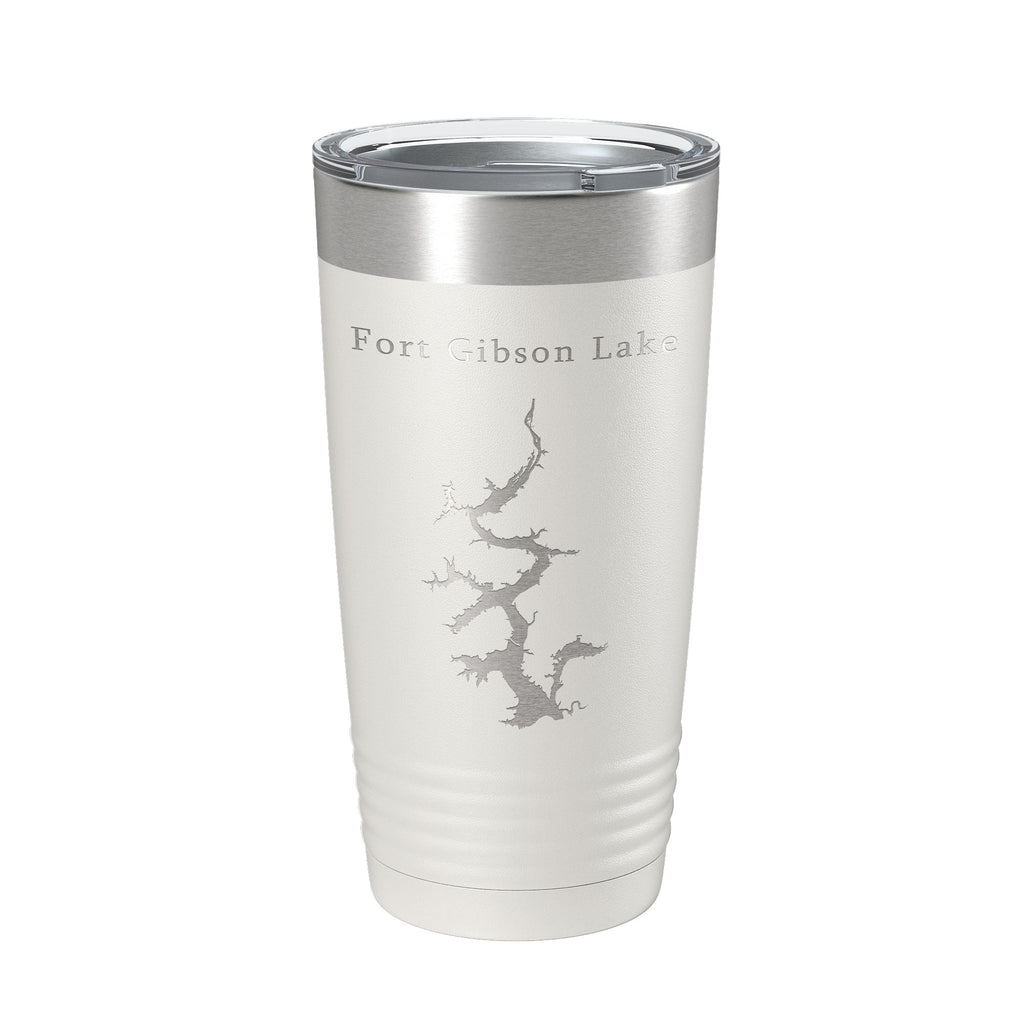 Fort Gibson Lake Map Tumbler Travel Mug Insulated Laser Engraved Coffee Cup Oklahoma 20 oz