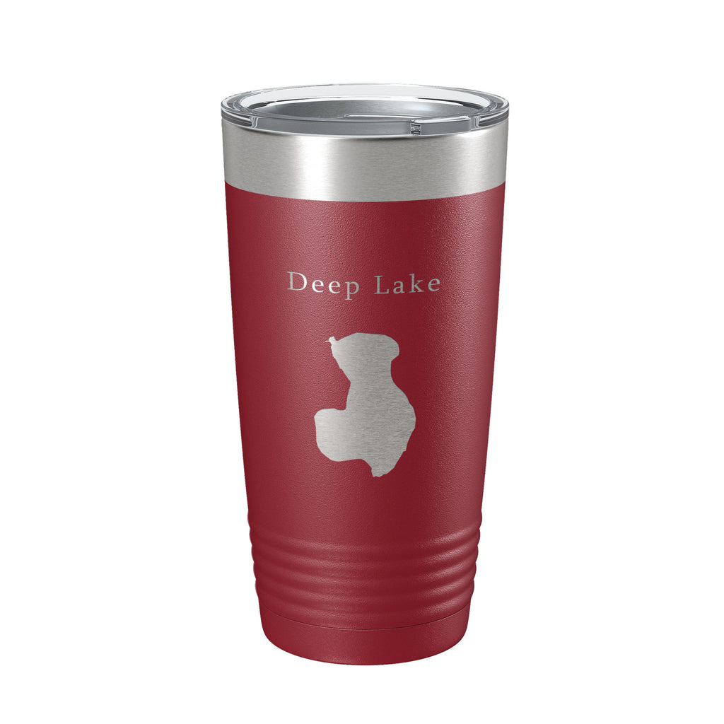 Deep Lake Map Tumbler Travel Mug Insulated Laser Engraved Coffee Cup Illinois 20 oz