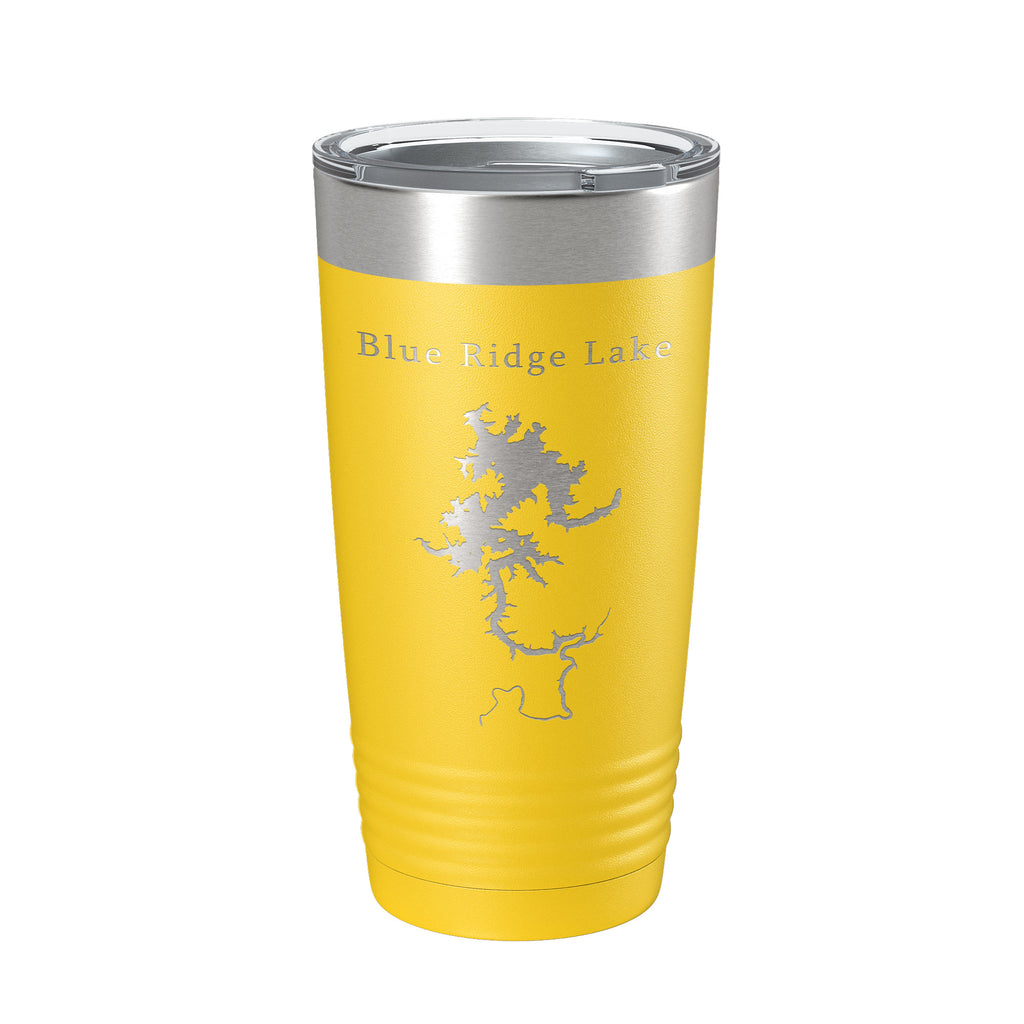 Blue Ridge Lake Map Tumbler Travel Mug Insulated Laser Engraved Coffee Cup Georgia 20 oz